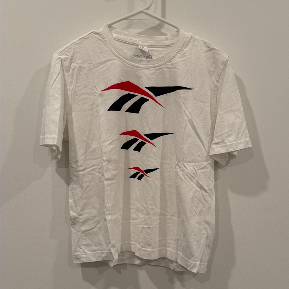 Reebok White Tee with Black and Red Logo